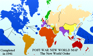 Post-War New World Map (cartoon version)